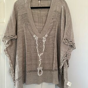 Free People V-Neck Sweater - Taupe